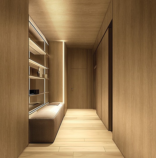 W376 Walnut Dark Wood Interior Film in a real interior setting